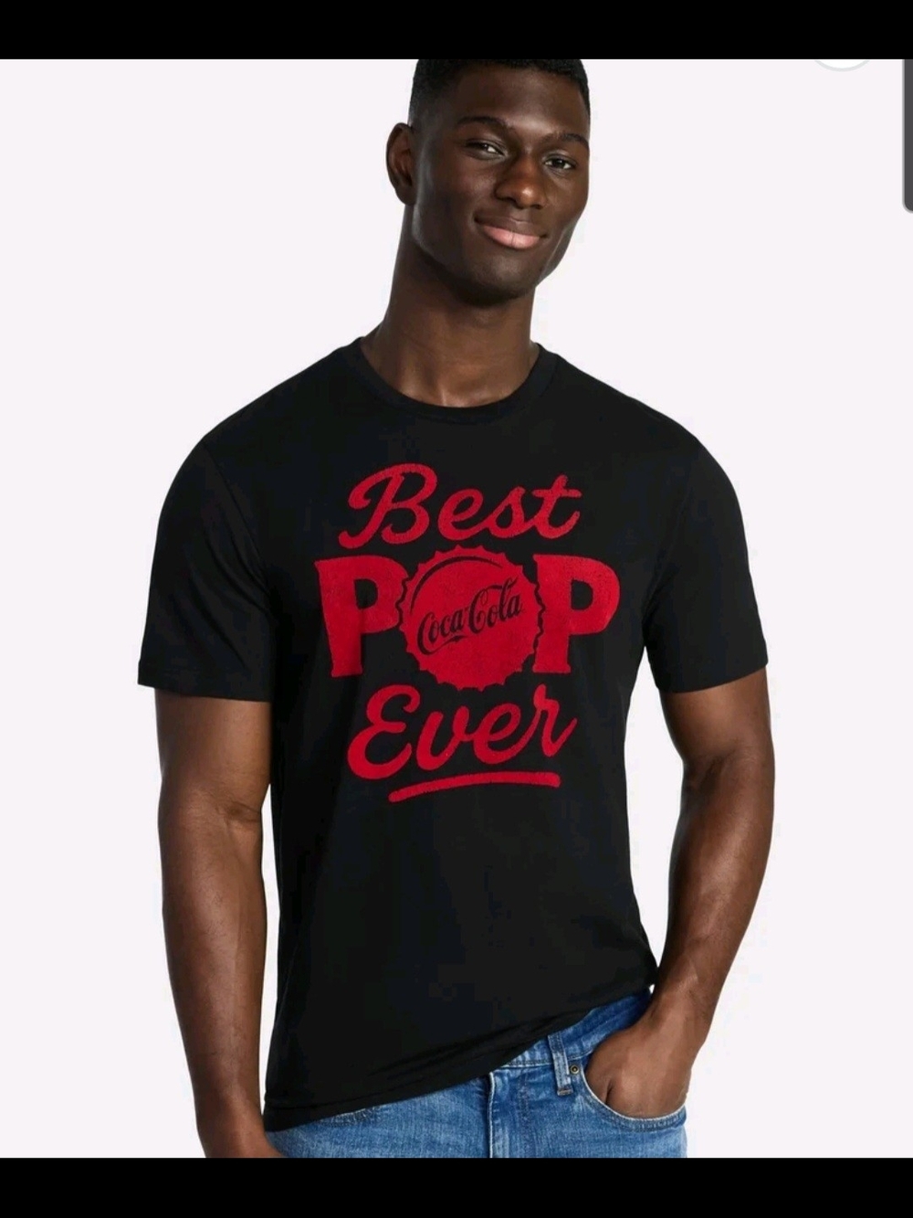 Coca Cola Men’s Black "Best Pop Ever" Graphic T-Shirt